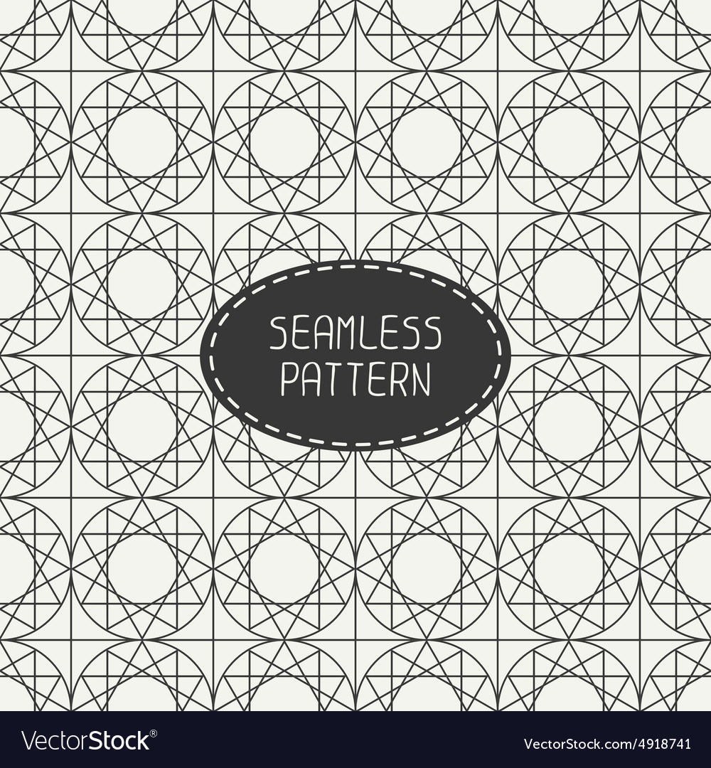 Geometric line monochrome lattice seamless arabic