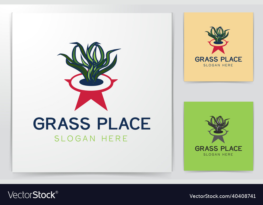 Grass and pot logo design inspiration