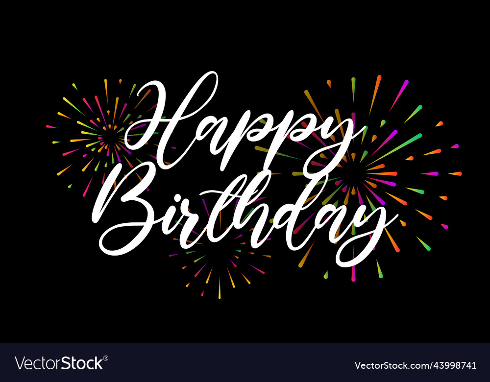 Happy birthday handwritten modern brush lettering Vector Image