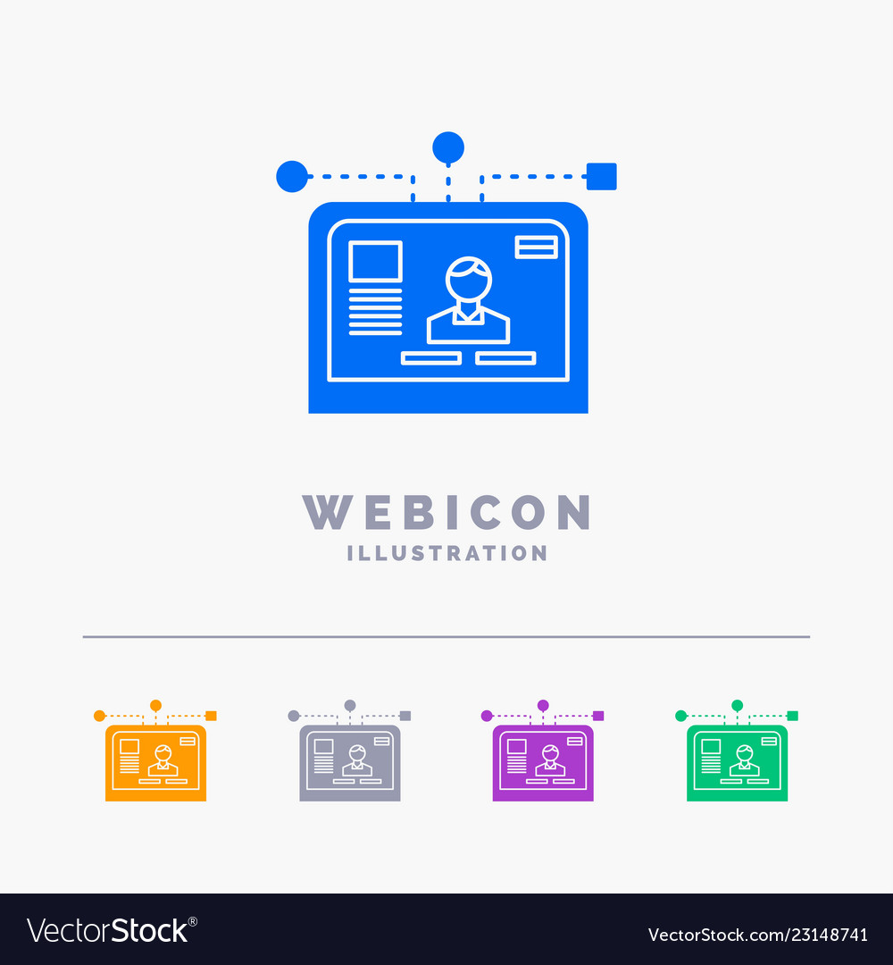 Interface website user layout design 5 color vector image Interface website user layout design 5 color