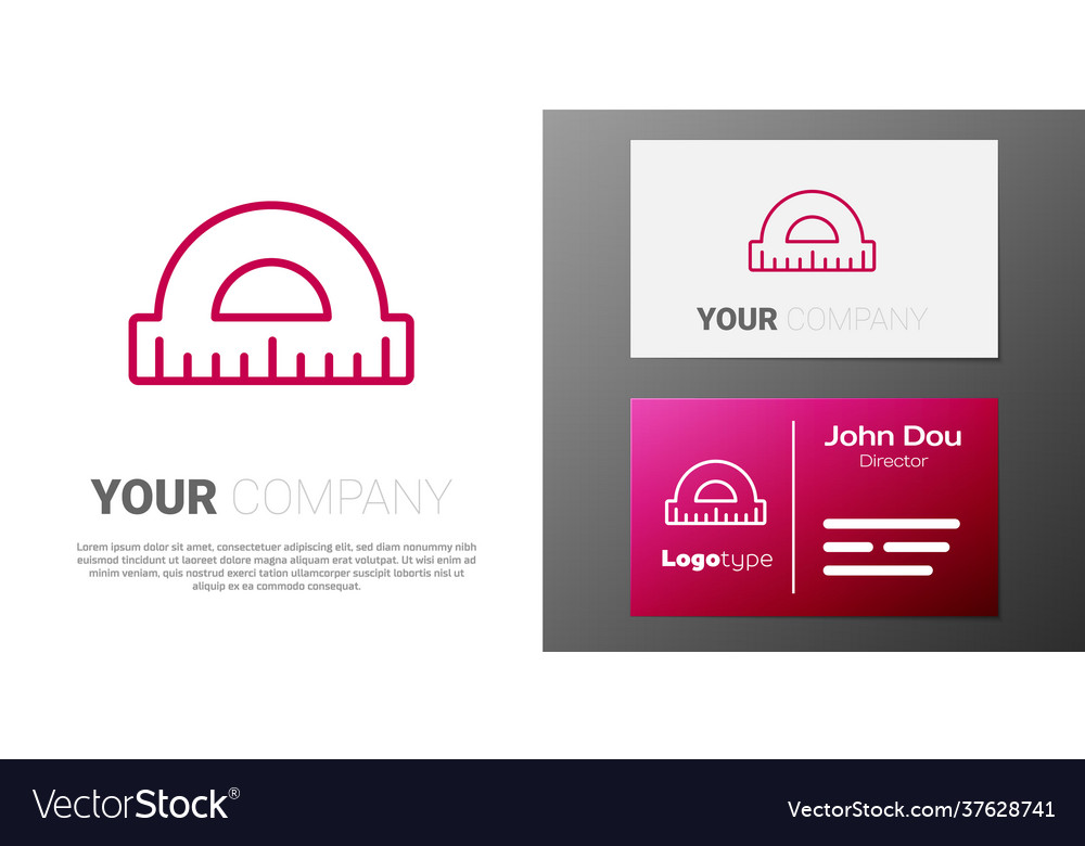Logotype line protractor grid for measuring vector image Logotype line protractor grid for measuring