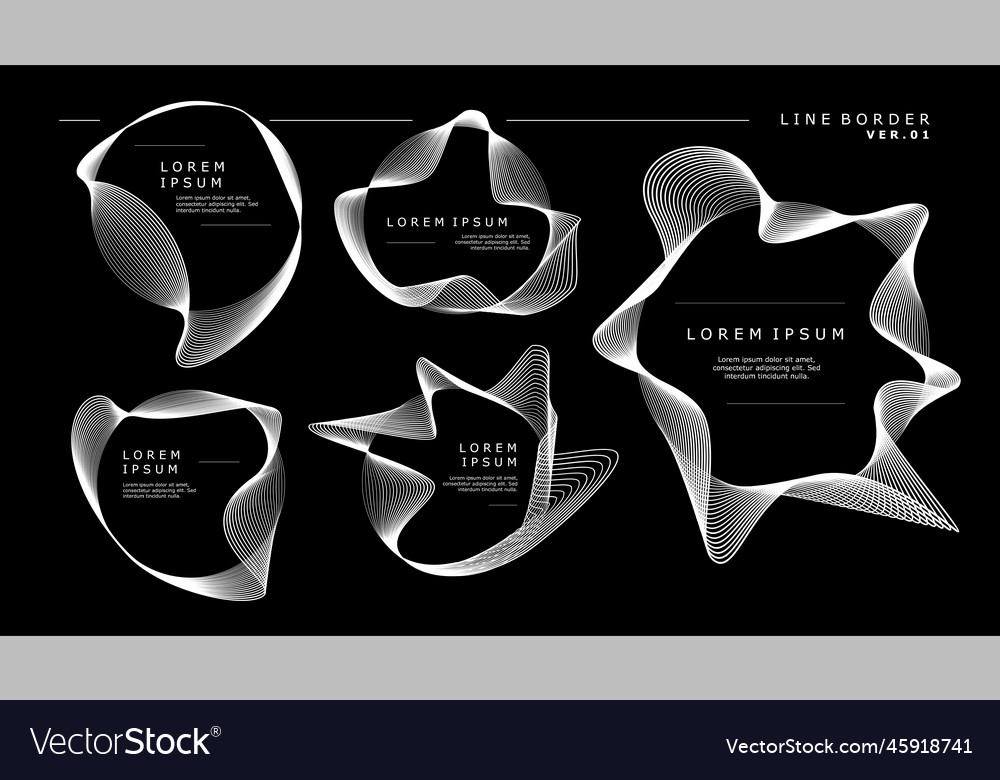 Modern blend line abstract border design template