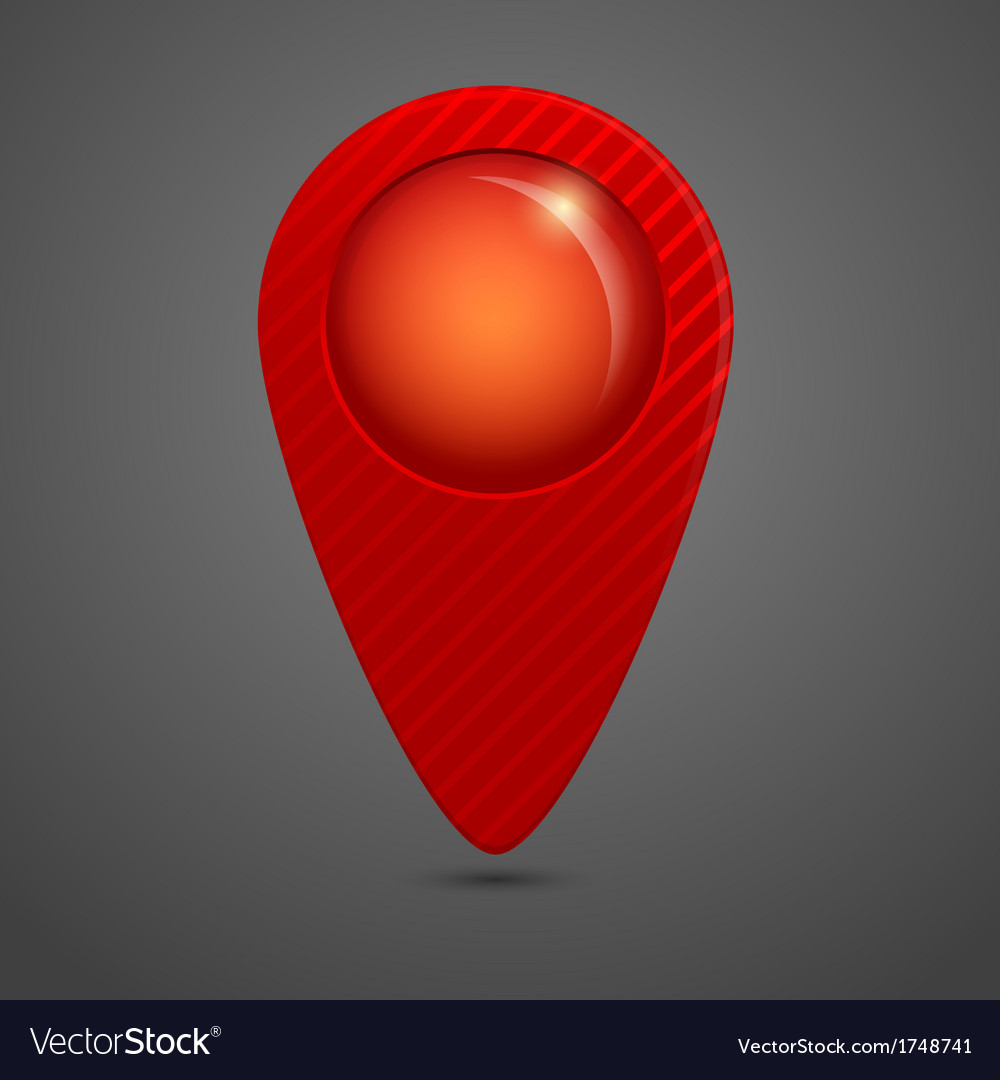Round glossy map pointer Royalty Free Vector Image
