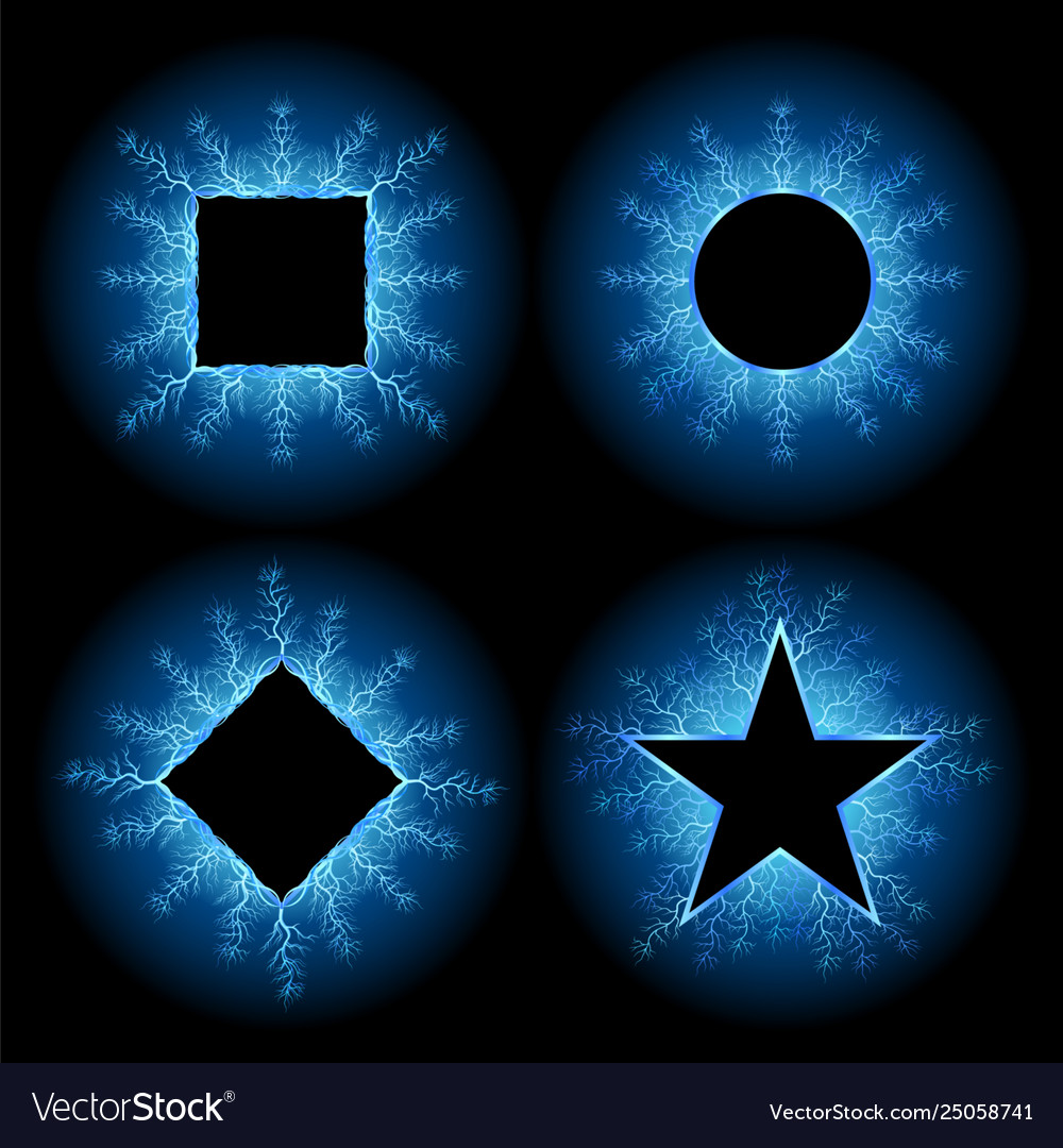 Set lightning frames vector image Set lightning frames