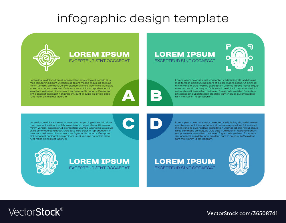 Set line fingerprint eye scan and business vector image Set line fingerprint eye scan and business