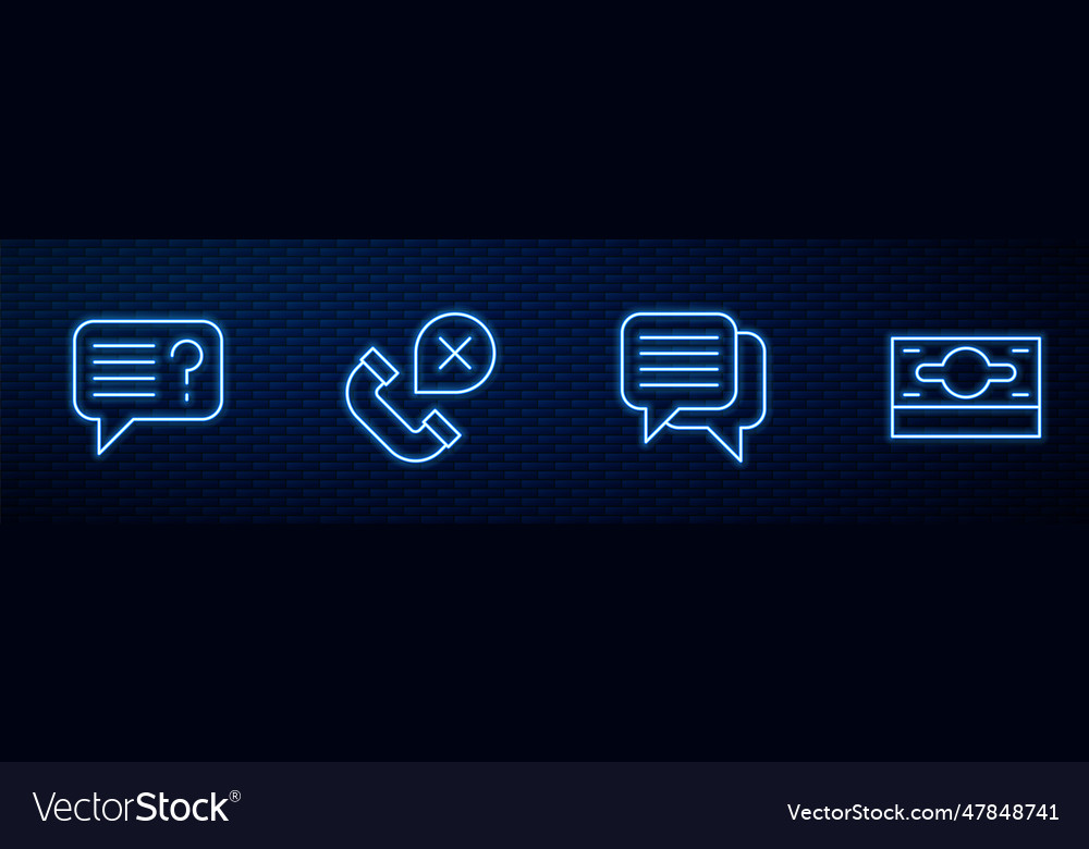 Set line speech bubble chat unknown search vector image Set line speech bubble chat unknown search