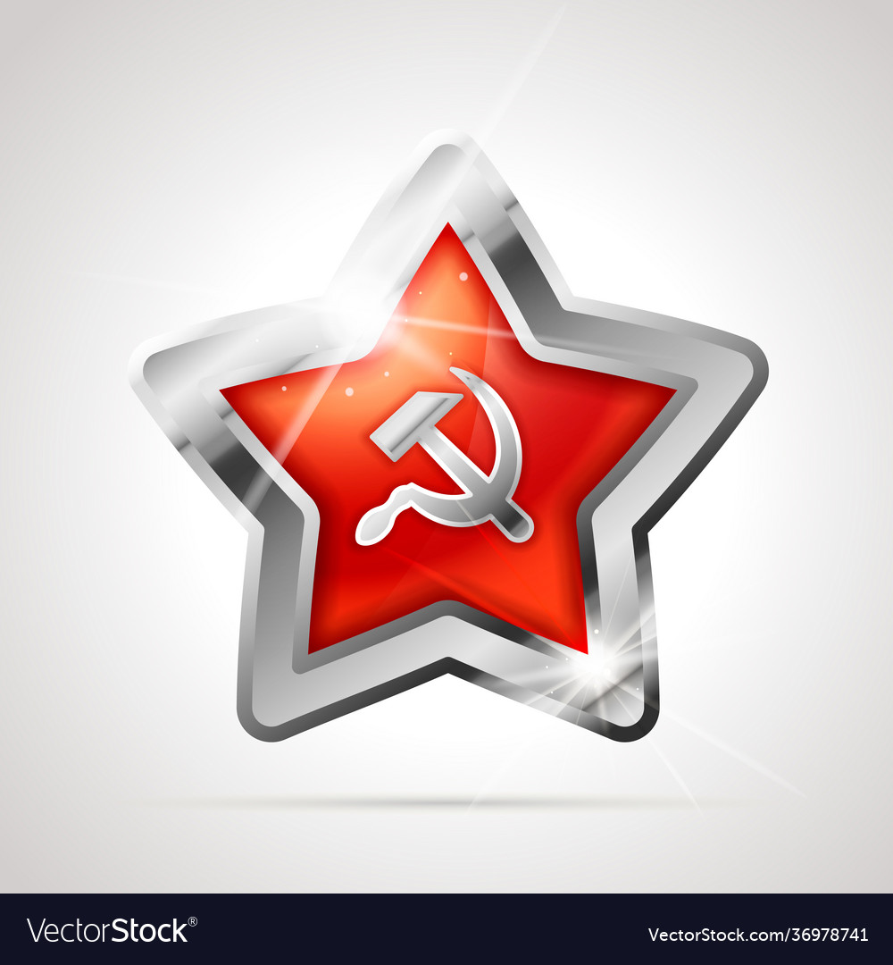 Star shaped bright glossy silver badge icon