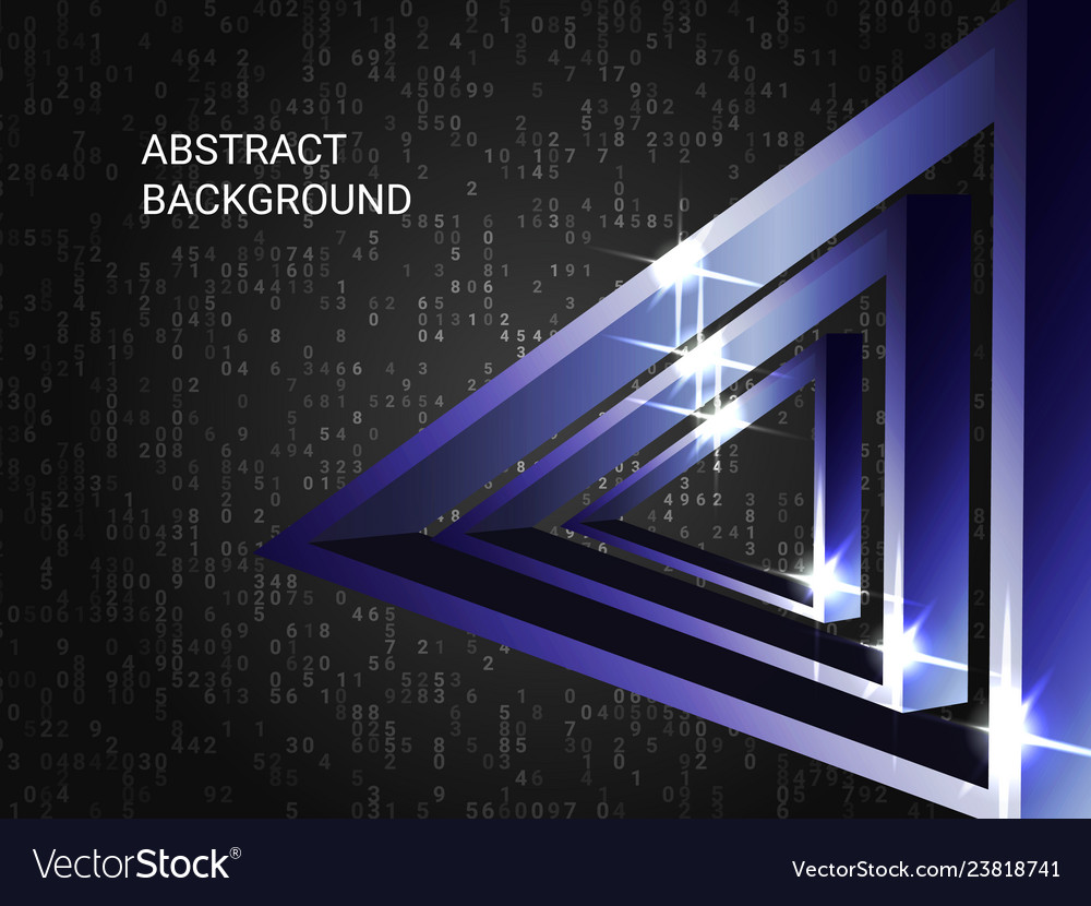 Triangle volume sparkle on background Vector Image Triangle volume sparkle on background