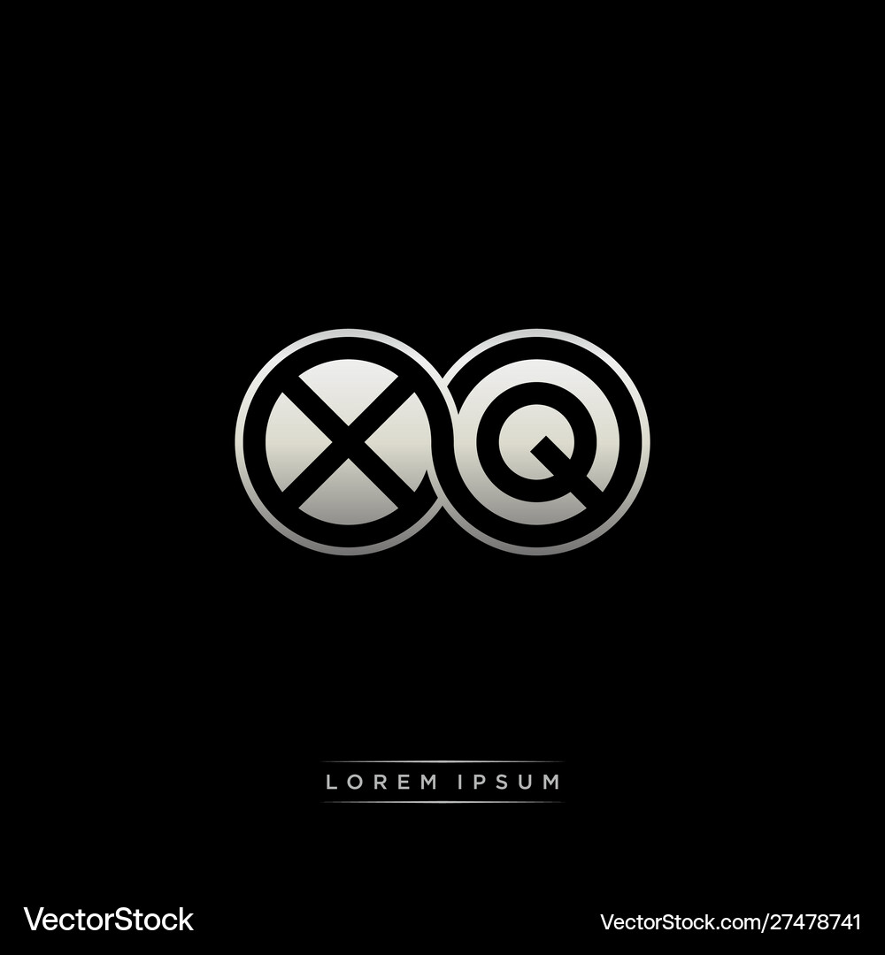 Xq initial letter linked circle capital monogram Vector Image