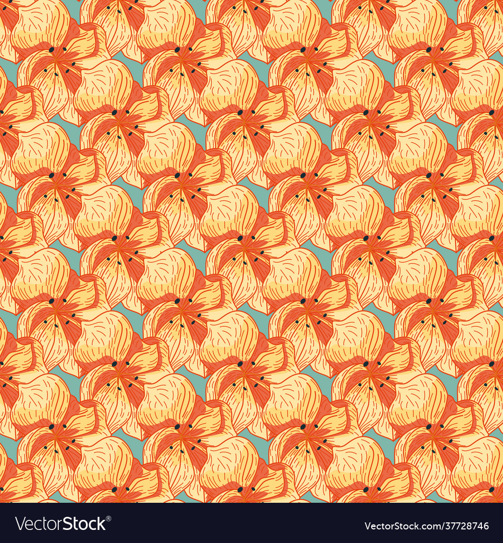 Abstract botanic seamless pattern with orange vector image Abstract botanic seamless pattern with orange