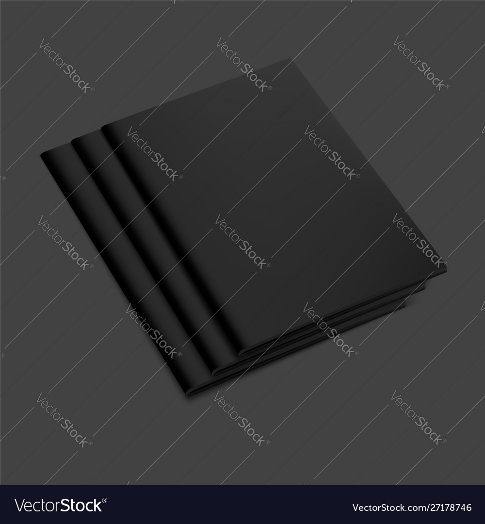 Black empty brochure mockup Royalty Free Vector Image