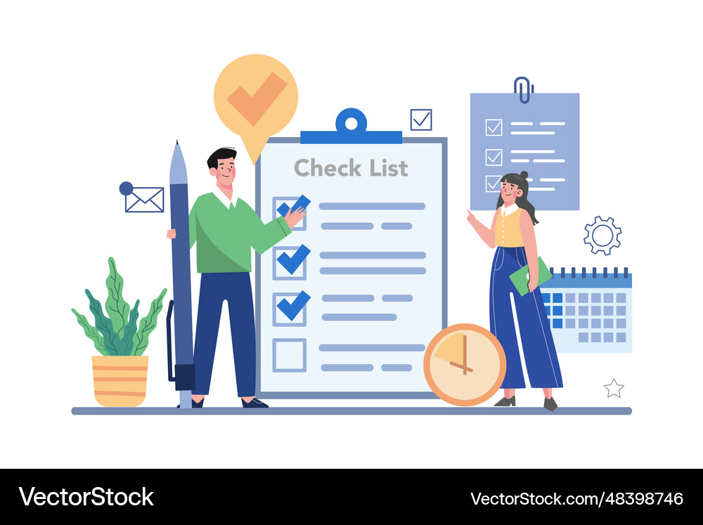 Business schedule management concept on white Vector Image