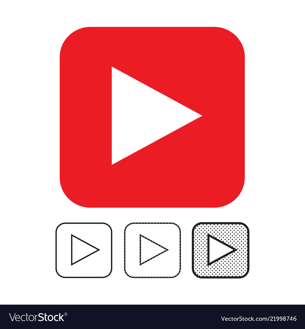 Button video player icon Vector Image Button video player icon