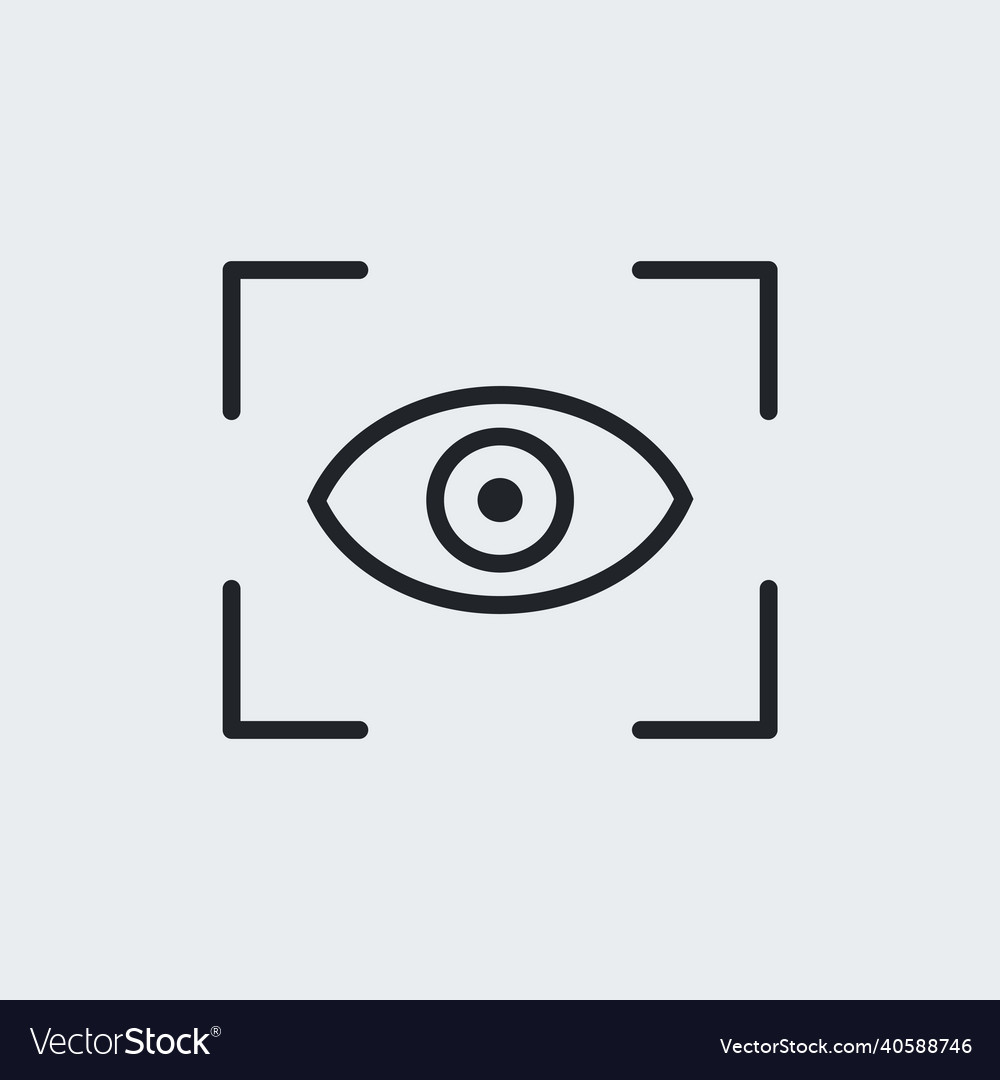 Eye scan icon security lock symbol vector image Eye scan icon security lock symbol