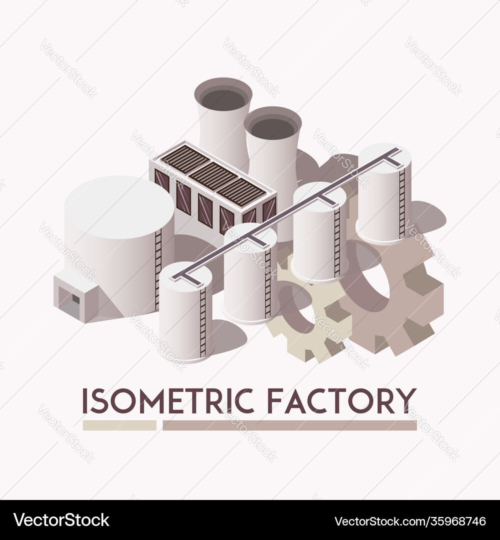 Factory isometric set Royalty Free Vector Image