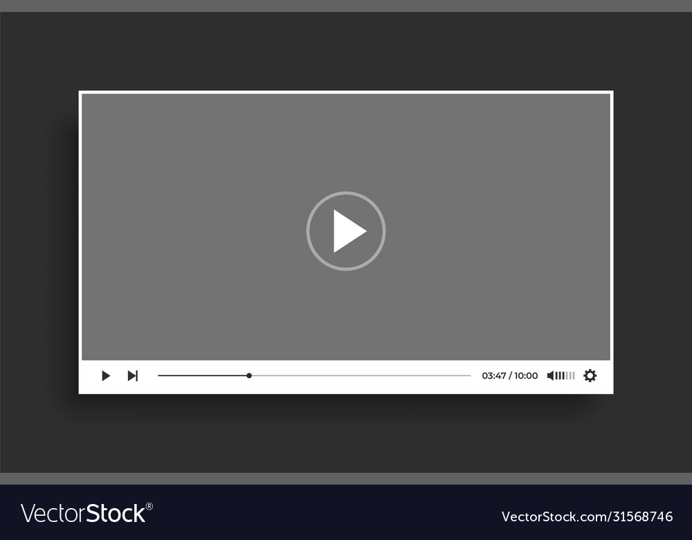 Flat style white video player modern template