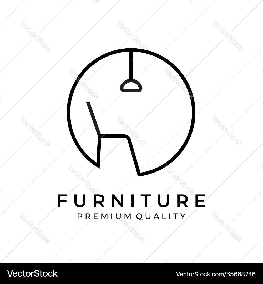 Furniture logo design emblem element badge Vector Image