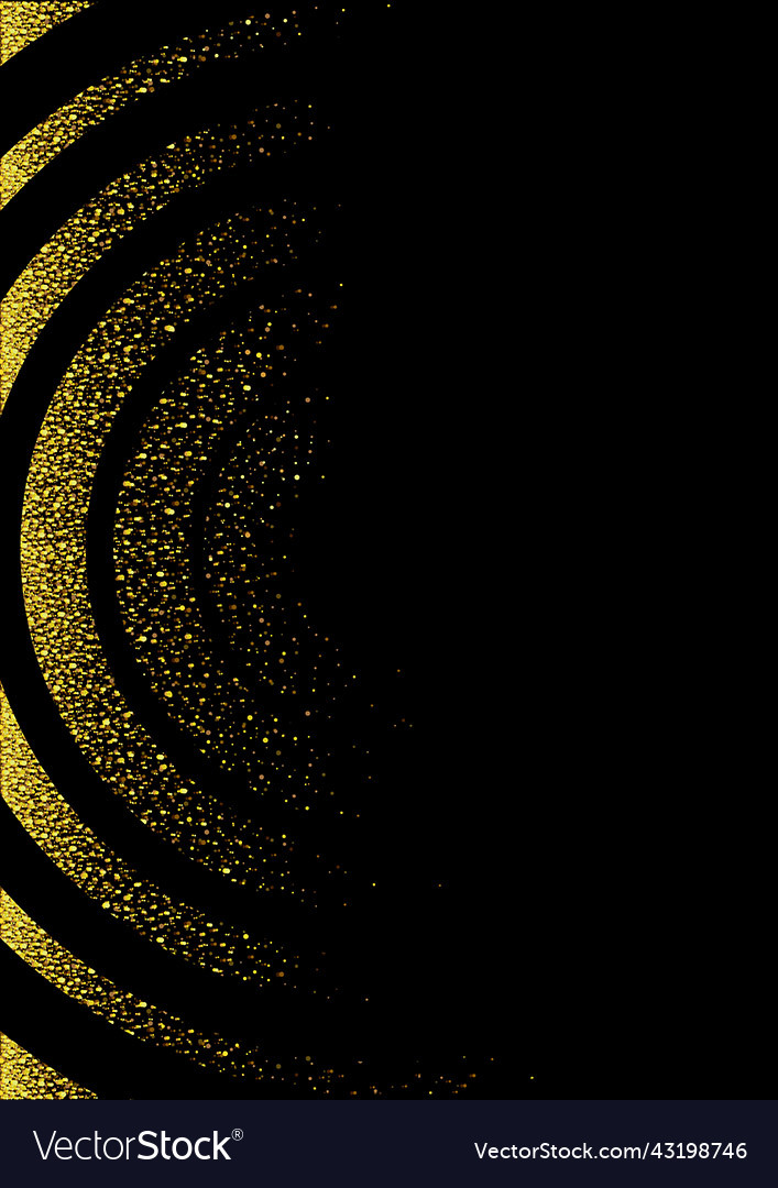 Gold glitter on black background