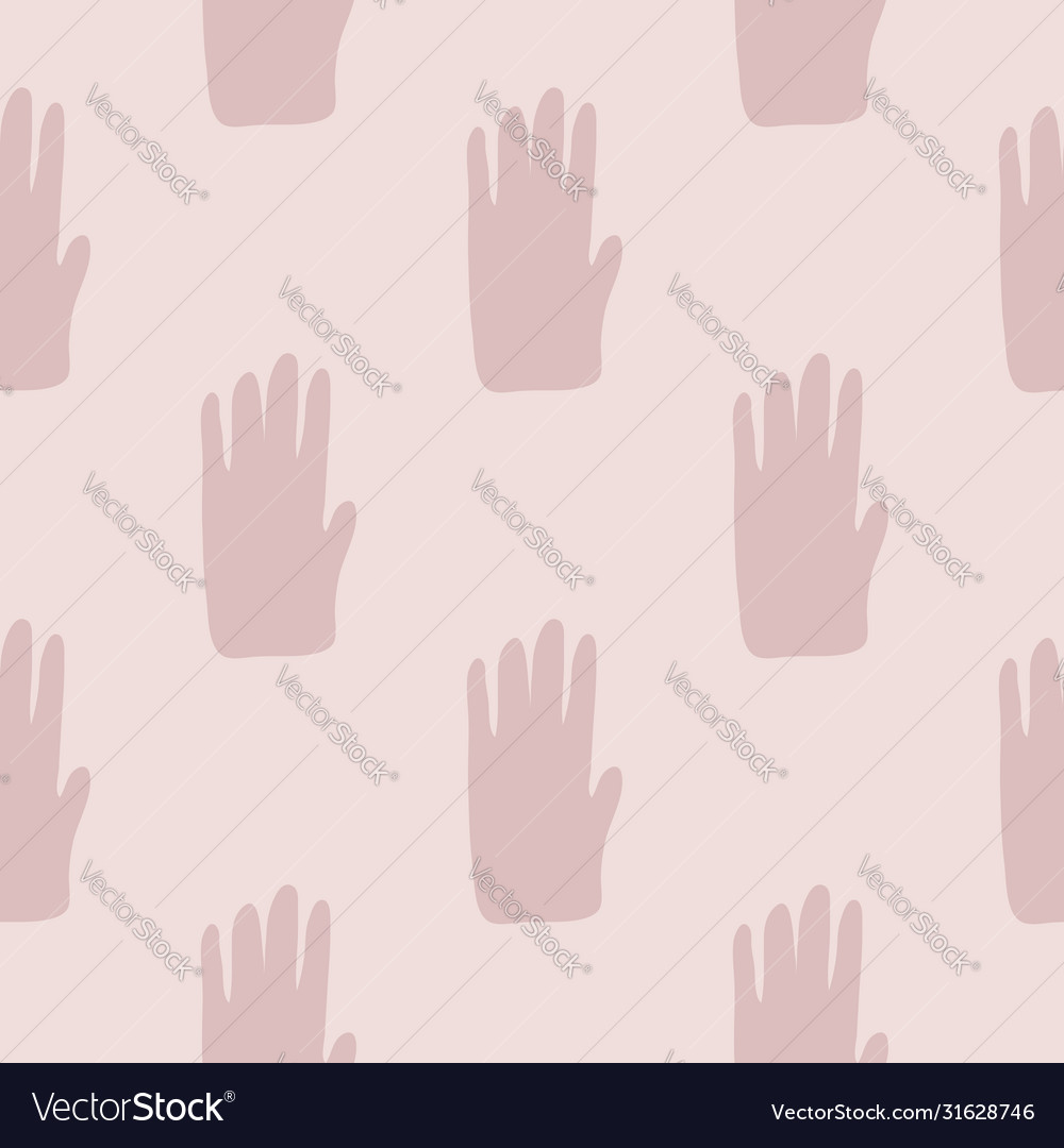 Hand shapes seamless pattern in simple style vector image Hand shapes seamless pattern in simple style