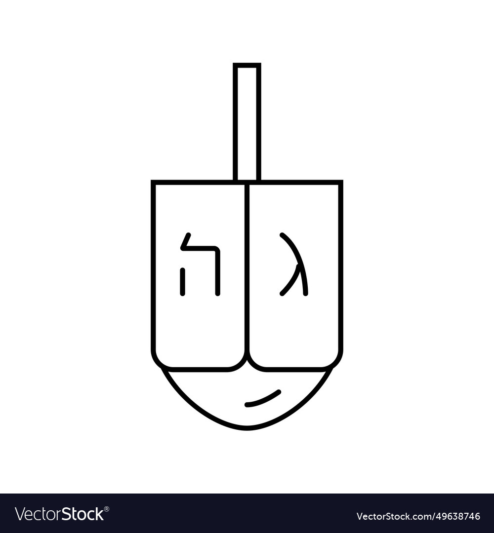 Hanukkah dreidel jewish line icon Royalty Free Vector Image