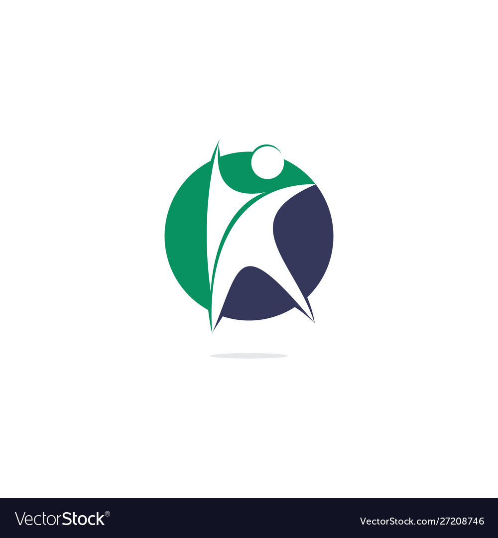 Human character health logo design Royalty Free Vector Image