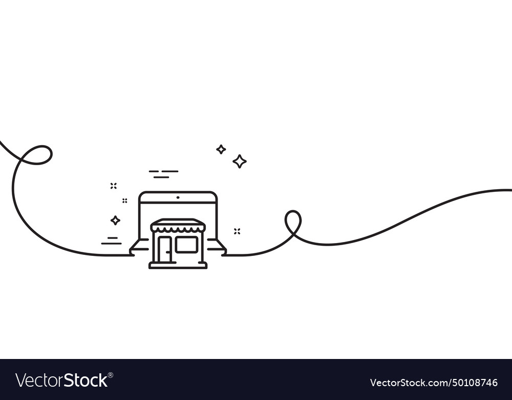 Marketplace line icon online shop sign Royalty Free Vector