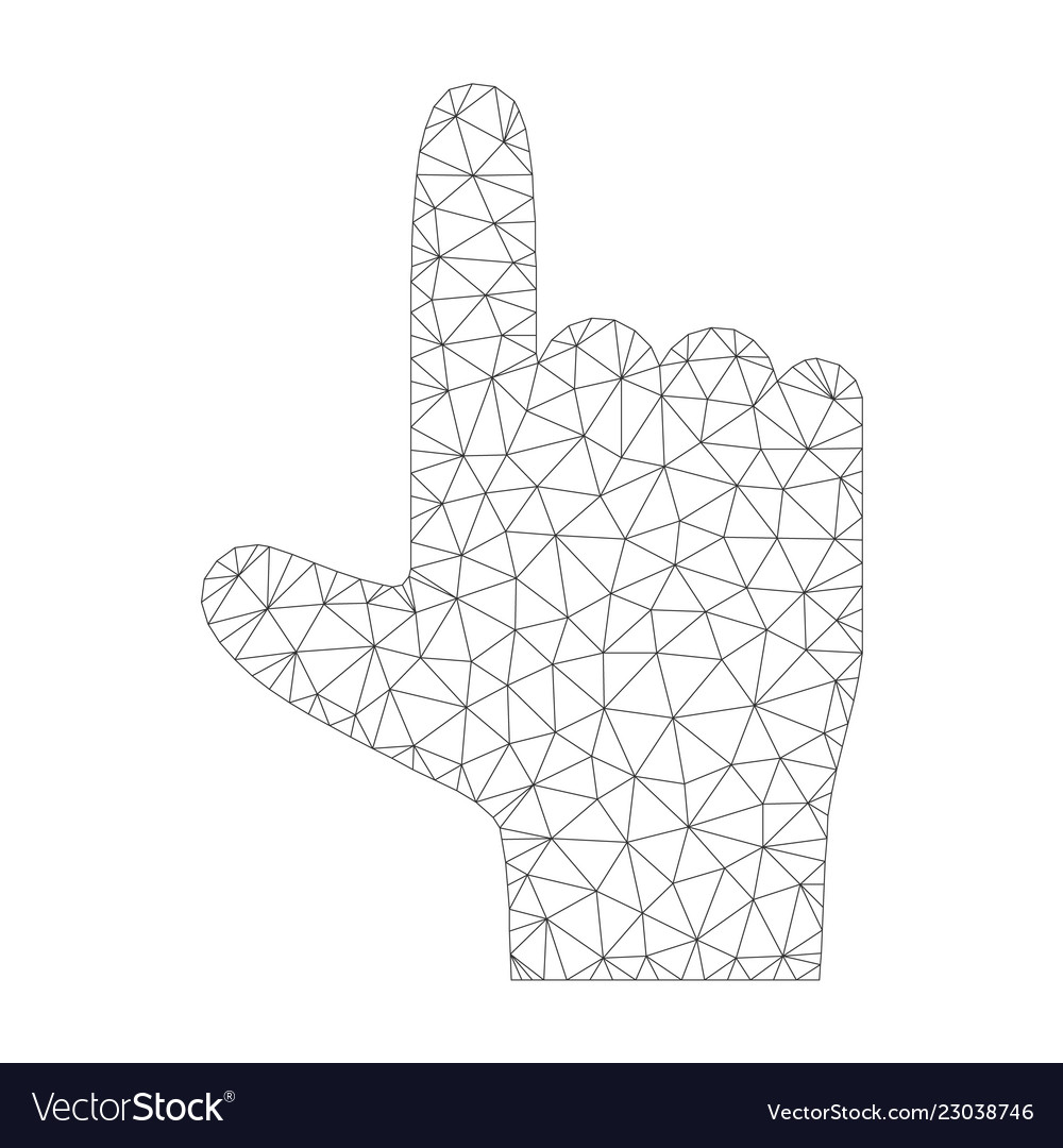 Mesh hand pointer up icon