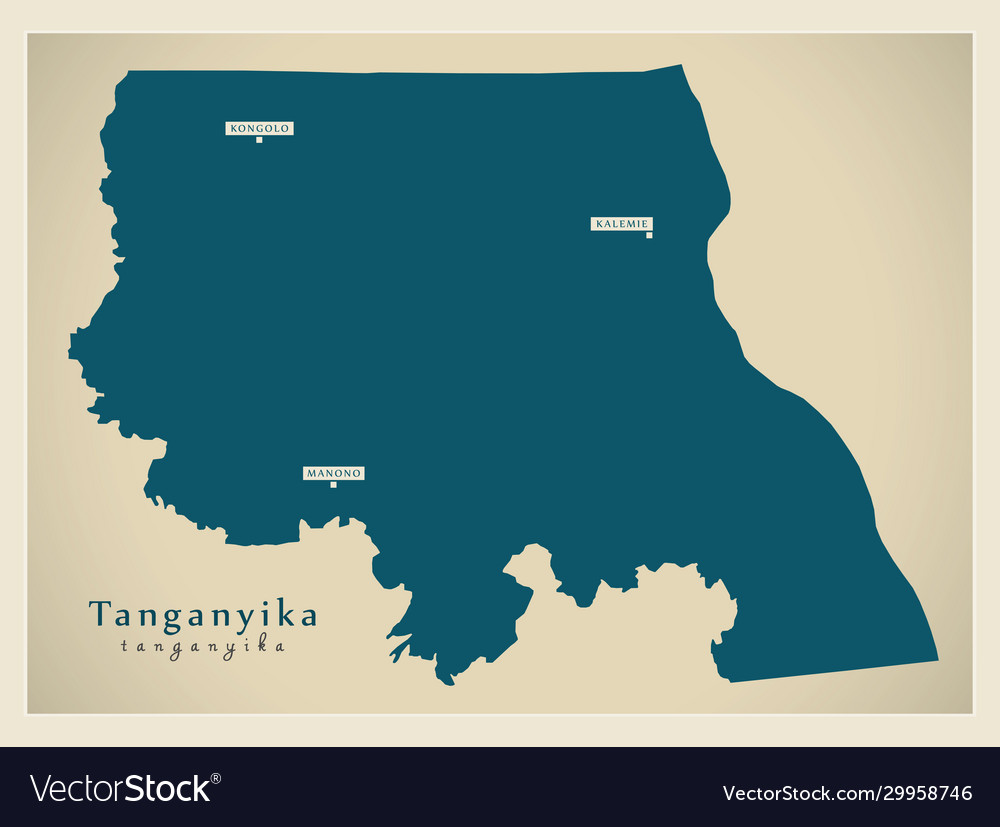 Modern map - tanganyika province map dr congo Vector Image