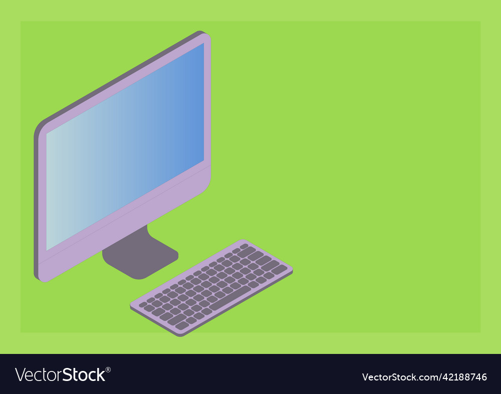 Monitor with keyboard symbolizing online vector image Monitor with keyboard symbolizing online