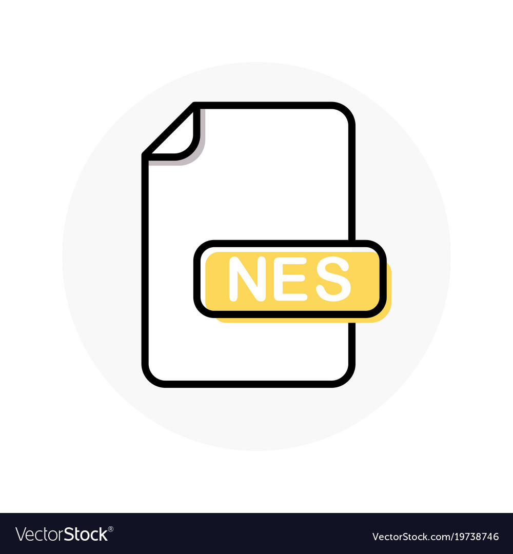 Nes file format extension color line icon