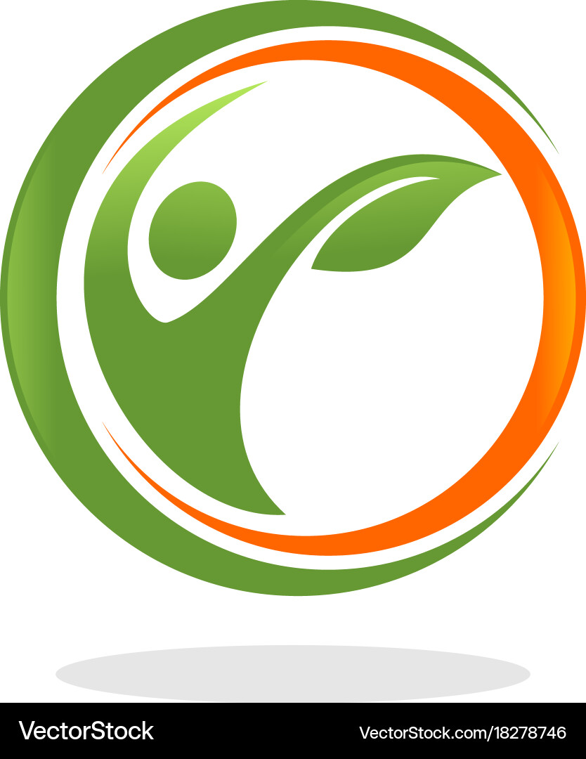 People leaf logo Royalty Free Vector Image - VectorStock
