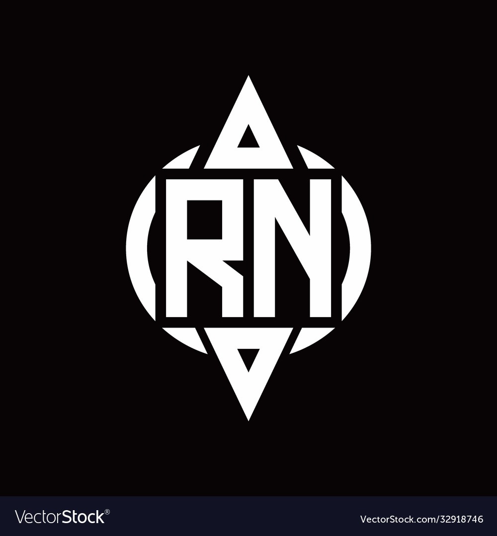 Rn logo with circle rounded combine triangle top Vector Image Rn logo with circle rounded combine triangle top