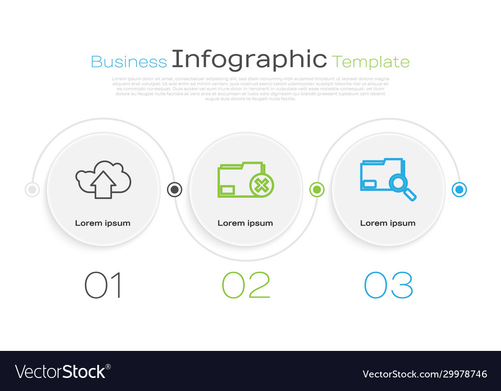 Set line cloud upload delete folder and search Vector Image Set line cloud upload delete folder and search