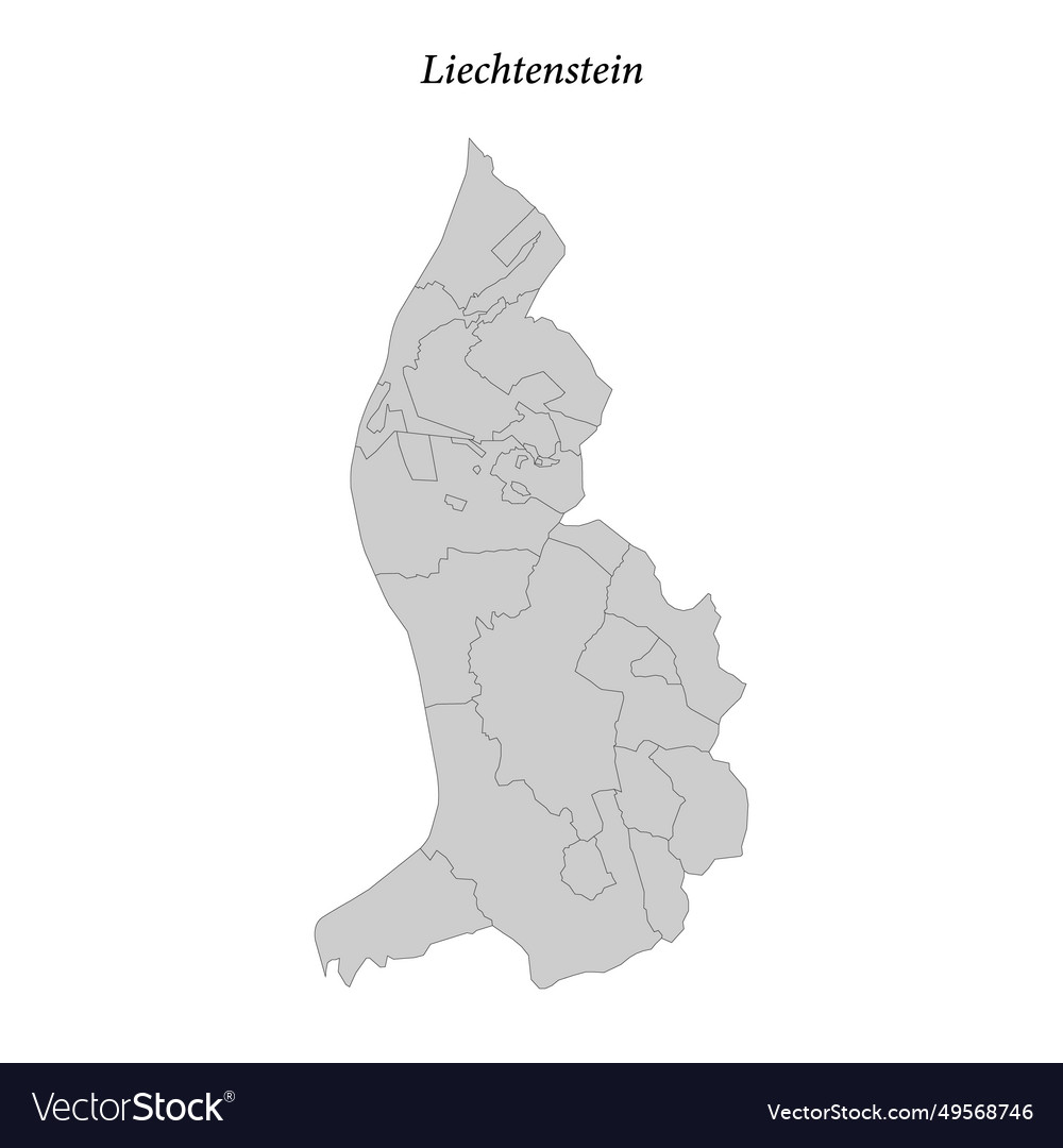 Simple flat map of liechtenstein with borders vector image Simple flat map of liechtenstein with borders