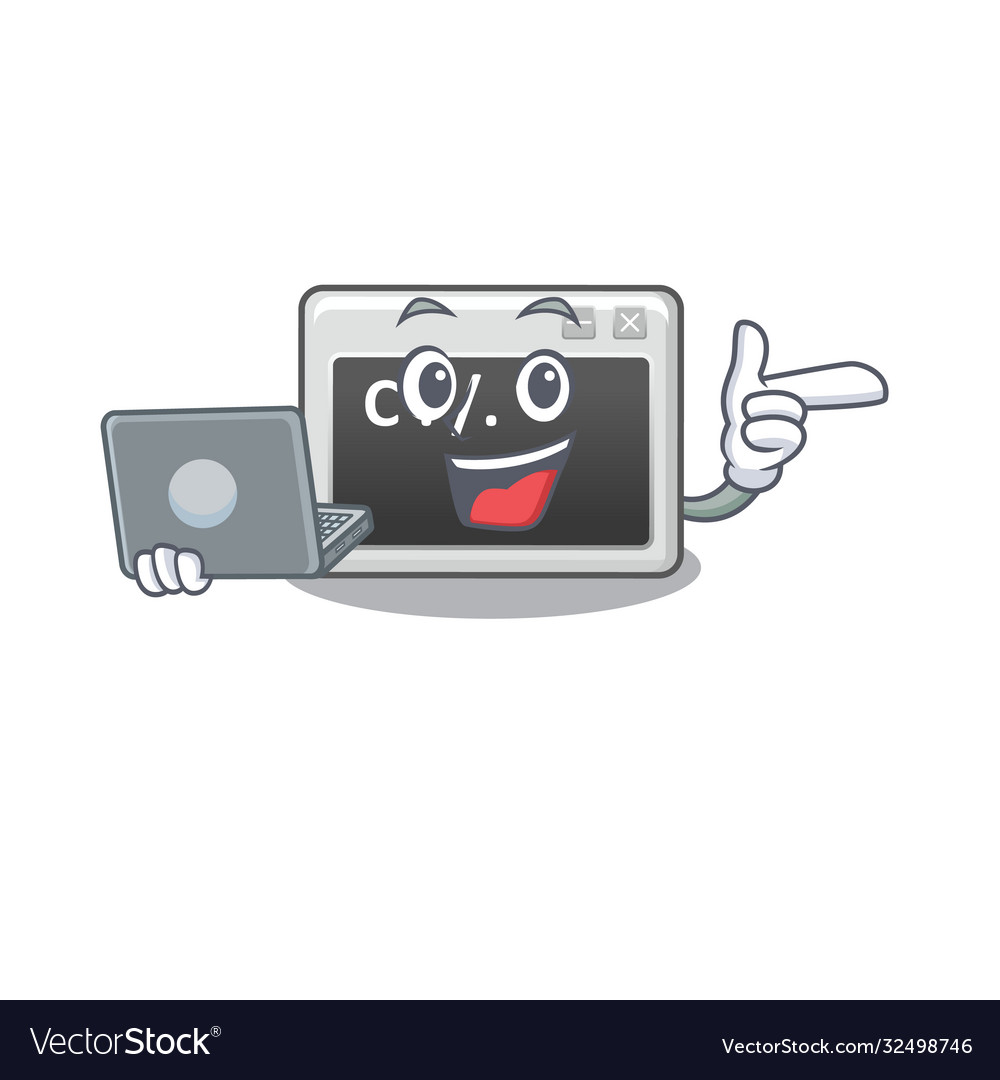 Smart character command window working vector image Smart character command window working