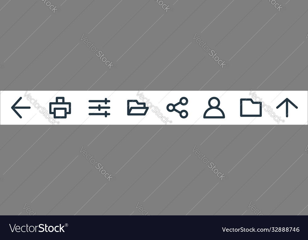 User interface line icons linear set quality vector image User interface line icons linear set quality