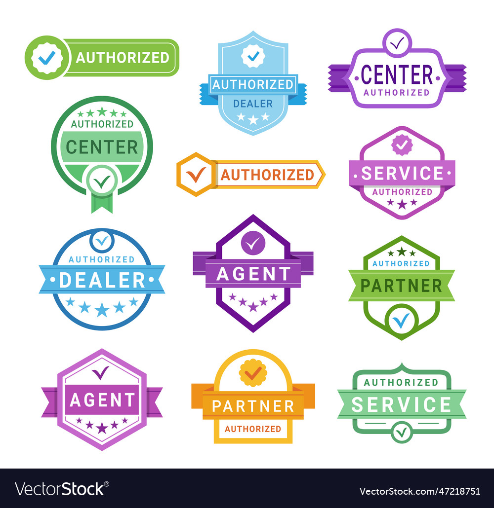 Authorized center dealer service partner agent Vector Image