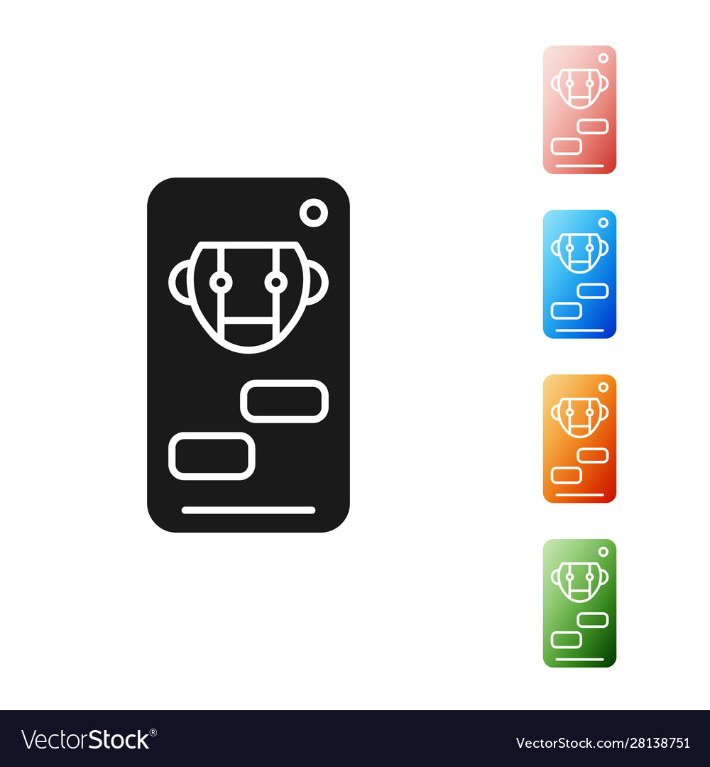 Black bot icon isolated on white background robot vector image Black bot icon isolated on white background robot