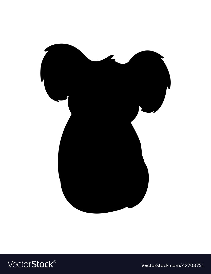 Black silhouette cute koala bear sit vector image Black silhouette cute koala bear sit