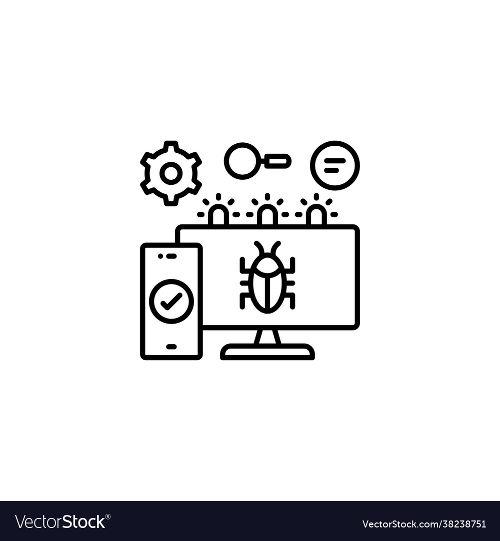 Bug fixing icon in logotype
