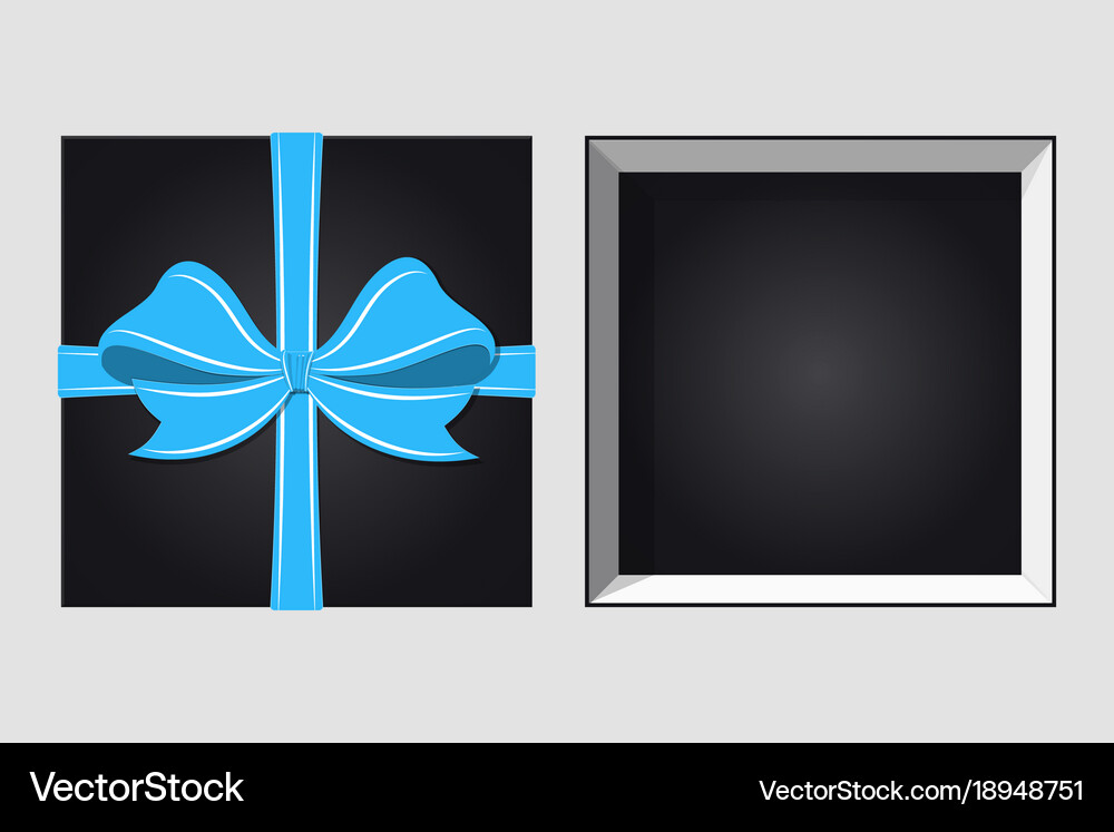 Cardboard box with ribbon and bowknot Royalty Free Vector