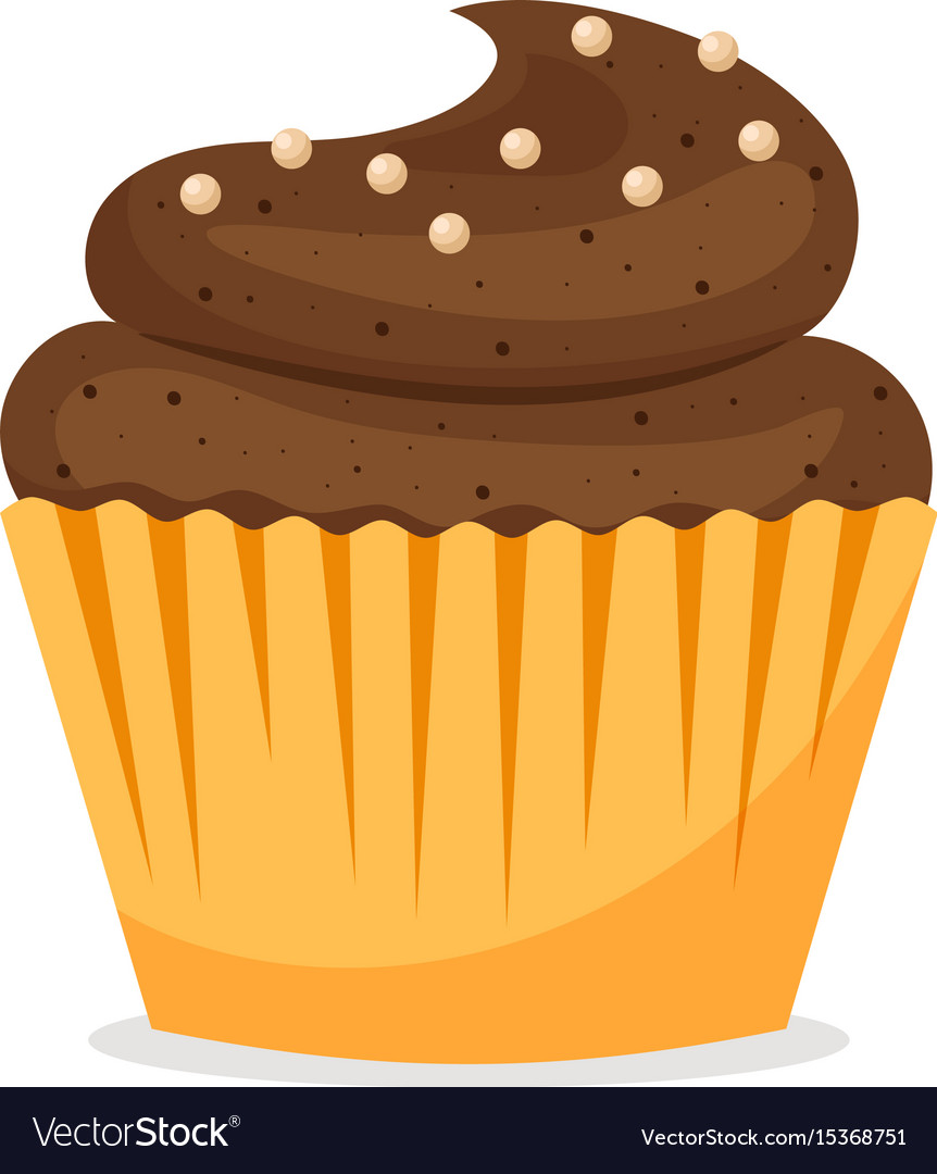 Chocolate Cupcake Icon Royalty Free Vector Image