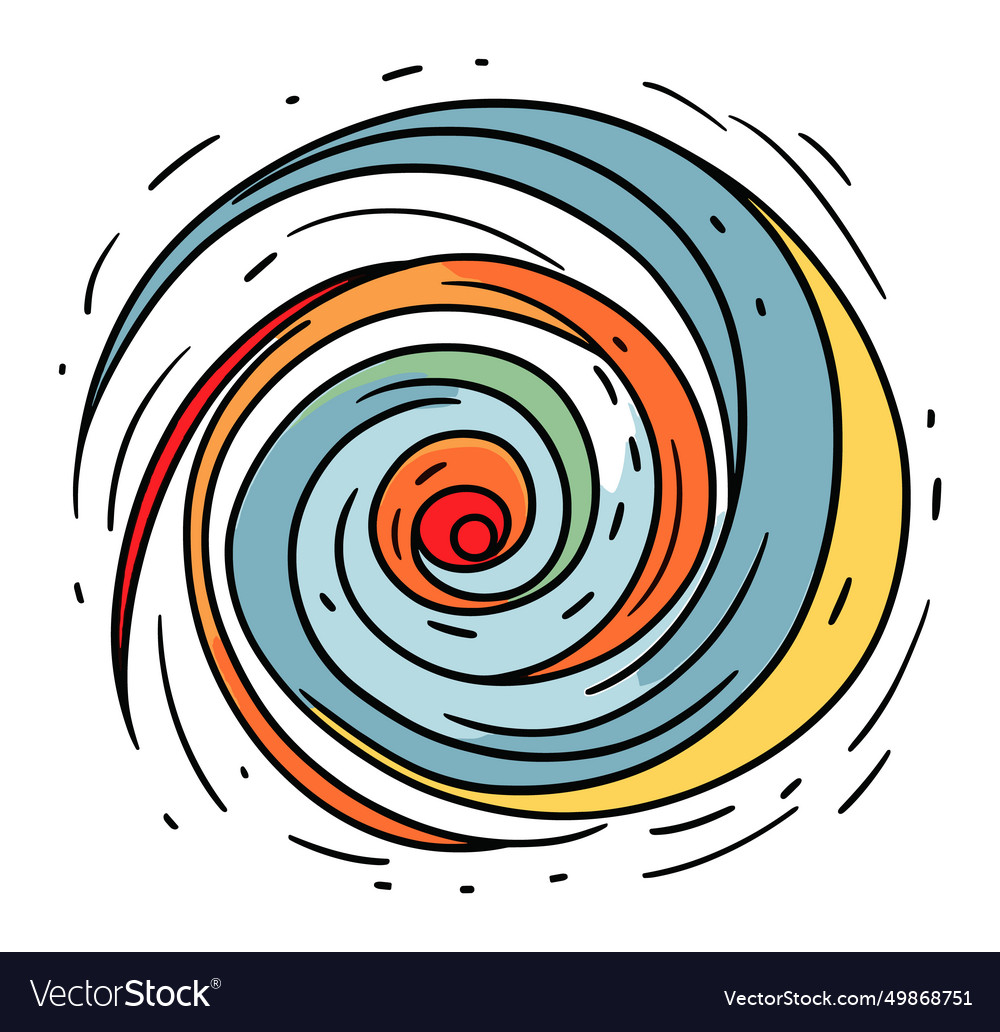 Colorful concentric circles with a dynamic swirl