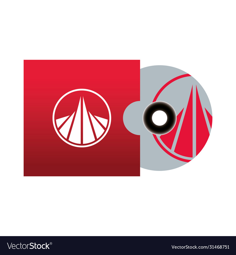 Compact disk with stationery template vector image Compact disk with stationery template