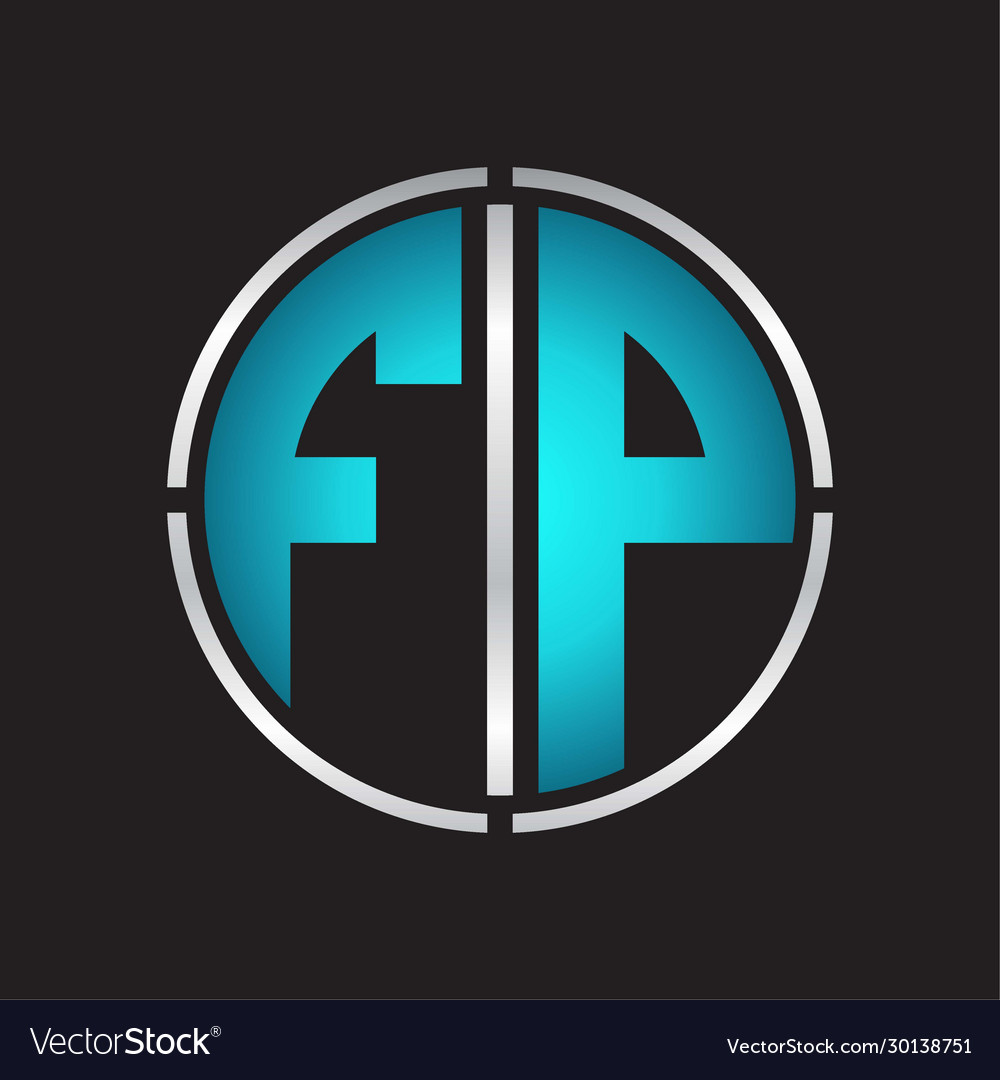 Fp logo initial with circle line cut design