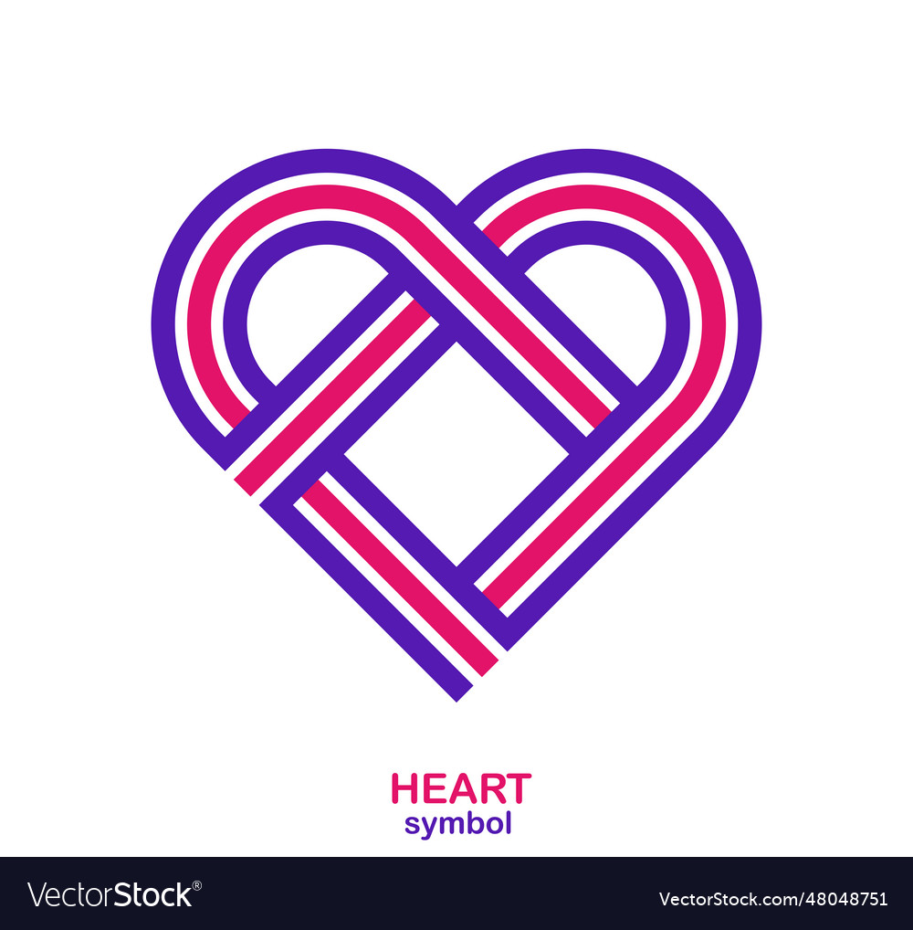 Heart symbol in modern geometric style logo