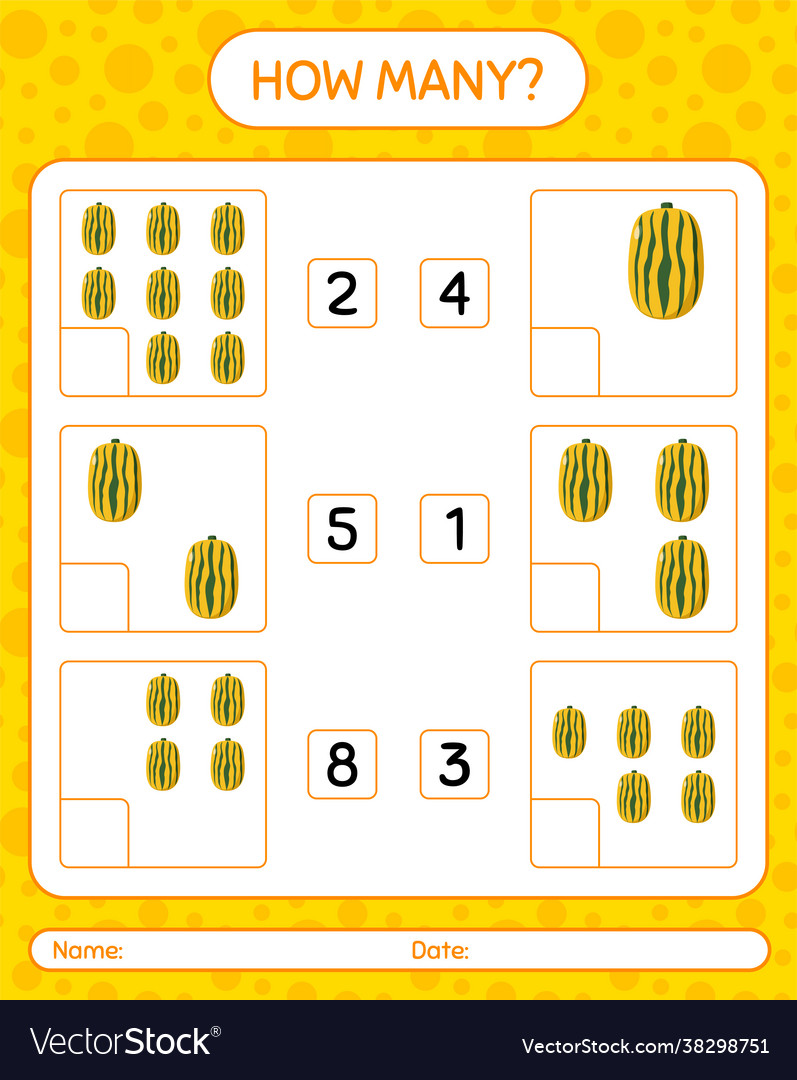 How many counting game with delicata squash vector image How many counting game with delicata squash
