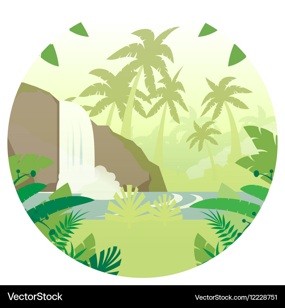Jungle flat background Royalty Free Vector Image