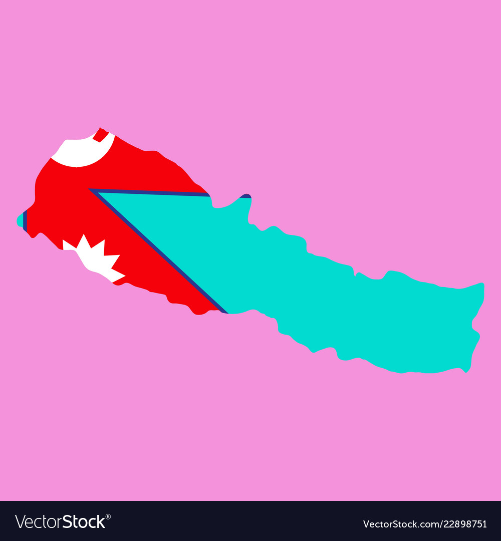 Nepal map with shadow effect