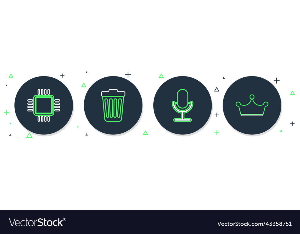 Set line trash can microphone processor with cpu